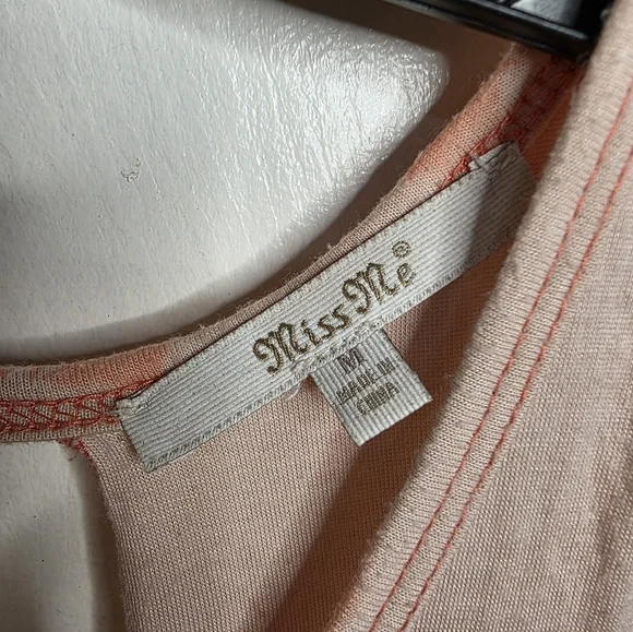 Miss Me Orange Embellished Sleeveless Tank Top - Picture 3 of 5